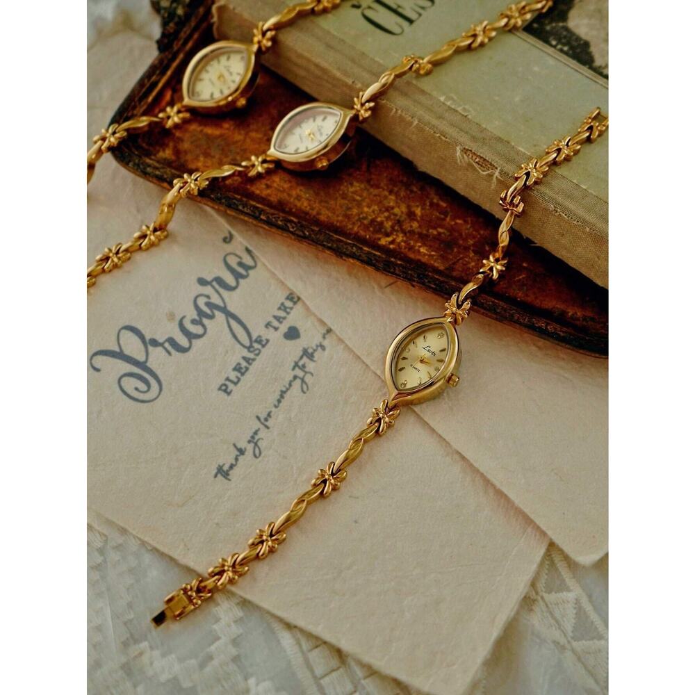 Gold French Vintage Style Unique Dainty Women’s Wrist Watch Trendy Cute Gift - Picture 3 of 10
